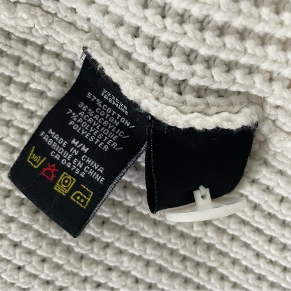 Unlisted Shawl Collar Waffle Knit Button Down Cardigan Sweater White Size Medium - Picture 3 of 8